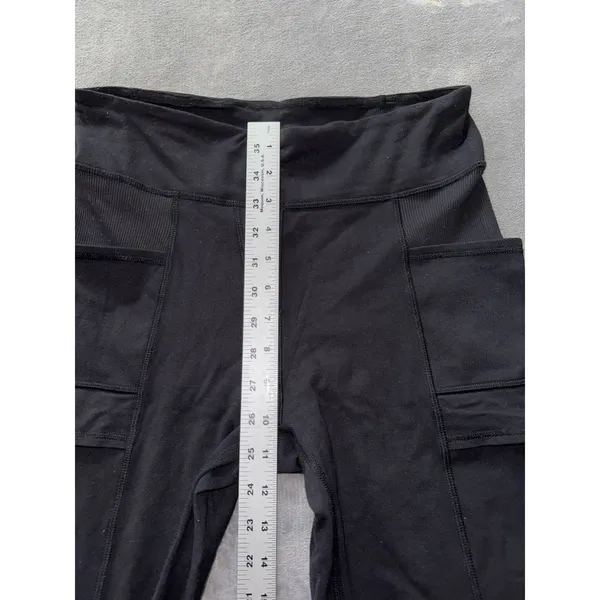 Lululemon Women's Black Cargo Leggings High Rise Zip Pockets Sz 8 - Image 8