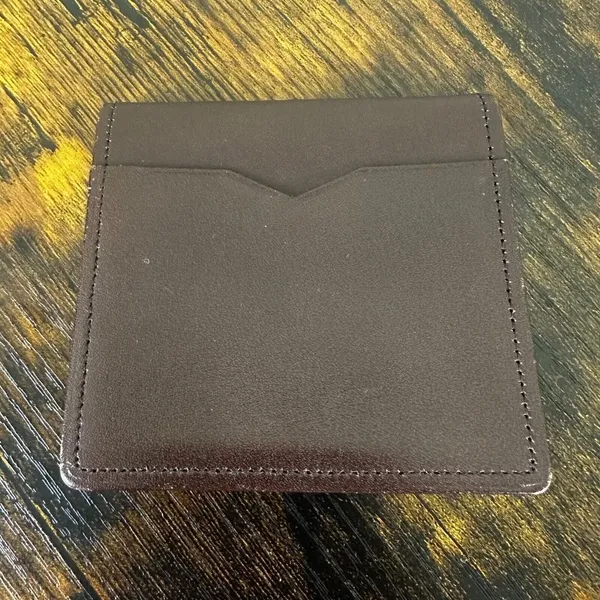YSL Yves Saint Laurent Card Coin Holder Case Brown Leather‎ - Image 3