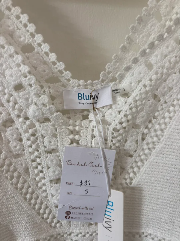 White Boho Lace Top - Image 4