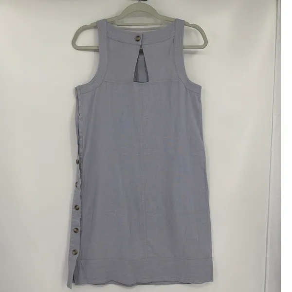 For Cynthia Linen Blend Shift Dress Sz S Lagenlook Minimal Scandi Neutral Artsy - Image 6