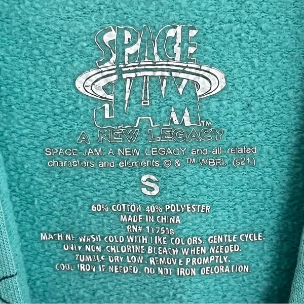 Space Jam Hoodie All Over Print Tune‎ Squad Teal Womens Size Small Basketball - Image 6