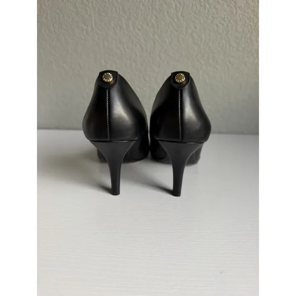 Michael Kors Alina Flex Leather Pumps Women's 7M Black Pointed Toe Heels - Image 2