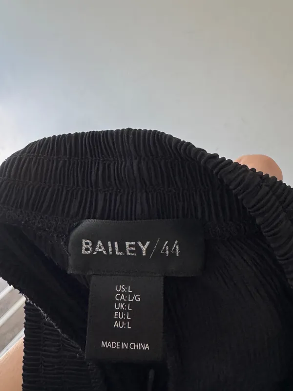 Bailey 44 Black Ribbed Wide Leg‎ Elastic Waist Pull On Pants - Image 5