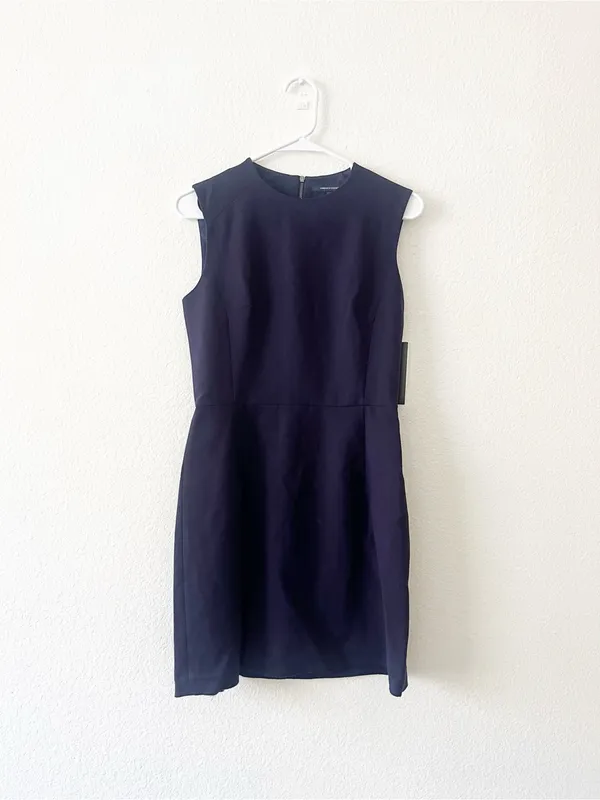 French Connection Sheath Blue Modern Navy‎ Blue Dress NWT Sz 6 - Image 3