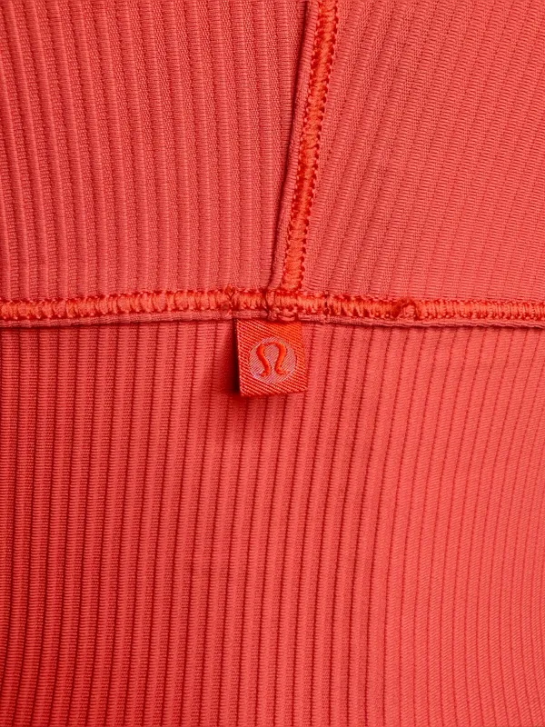 Lululemon Power Pivot Ribbed Tank Top Shirt Warm Coral Orange 4 W1CQMS - Image 3