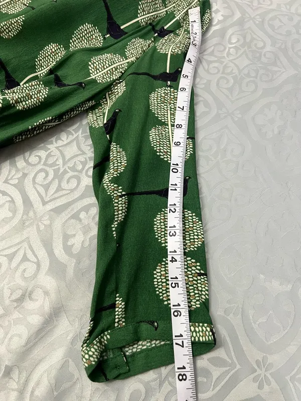 Maeve Green Printed Mini Swing Dress packets and laces at the back adjustment S - Image 6