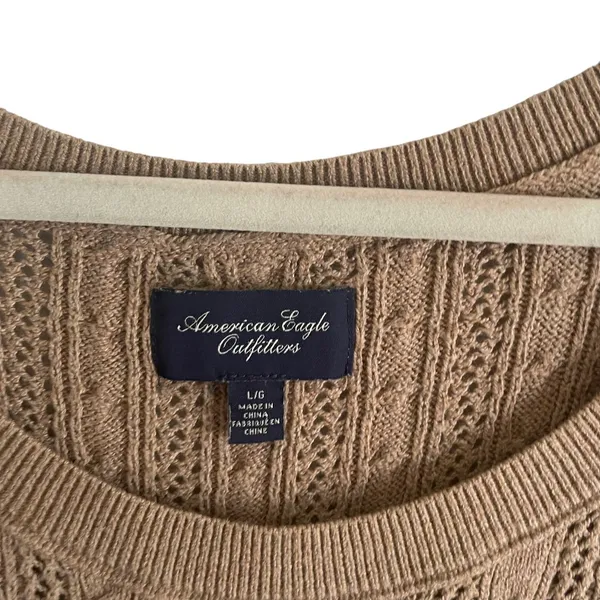 American Eagle Outfitters VTG Y2k Large Brown Sweater Coquette School Academia - Image 6