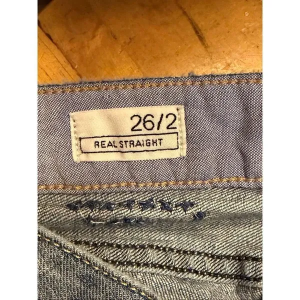 VTG GAP Real Straight Leg Jeans Medium Wash Floral Embroidered Size 26/2 (6588) - Image 7