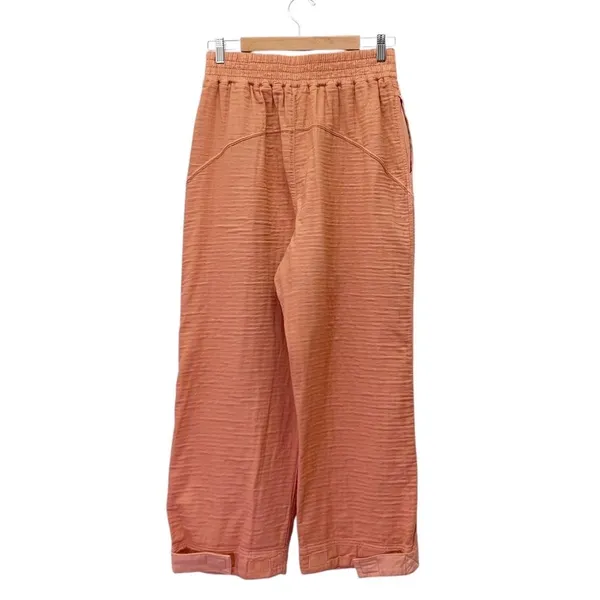Free People Movement Flipside Textured Pants Sedona Sunrise Size Small Beachy - Image 4