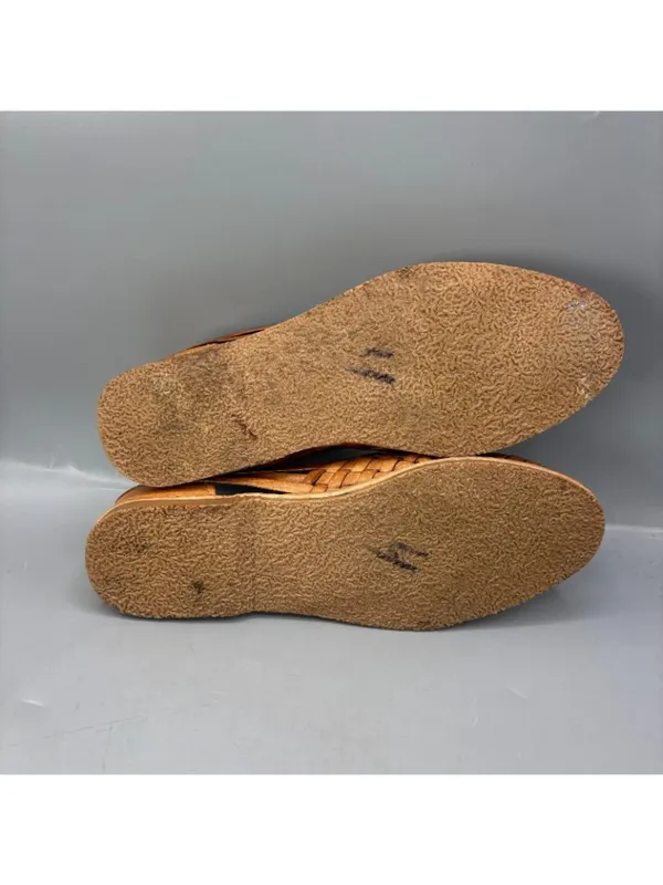 Artesanias Castimanz Huarache Flat Sandal Womens 5 Tan Leather Round Toe Slip On - Image 9