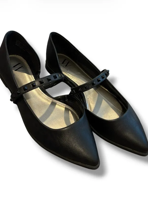 Worthington Cora Black Studded Mary Jane Pointed Toe Flats Size 7.5M - Image 3