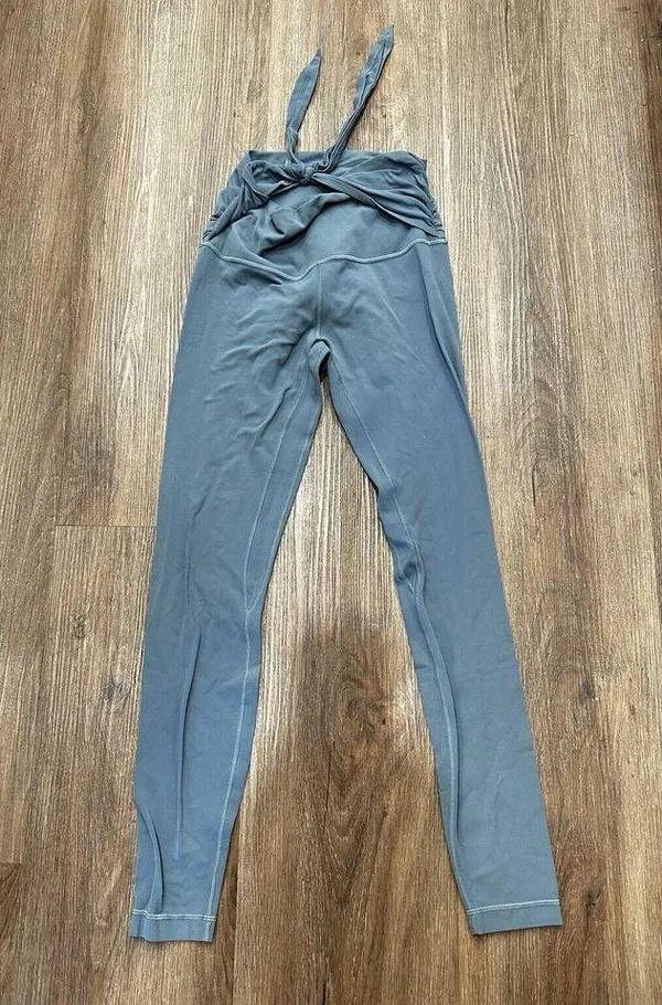 Lululemon‎ Align Pant Leggings 28" *Wrap Waist Size 6 Blue Charcoal - Image 4