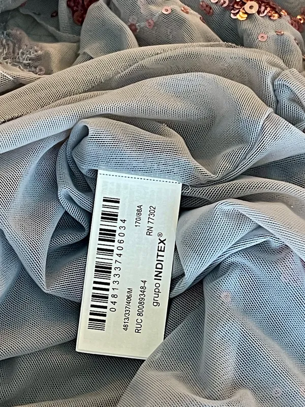 ZARA Draped Sequin Mini Dress blue - Image 13