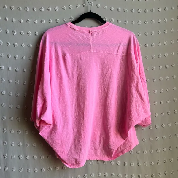 Aerie Oversized Short Sleeve Tee Sz S Neon Pink - Image 2