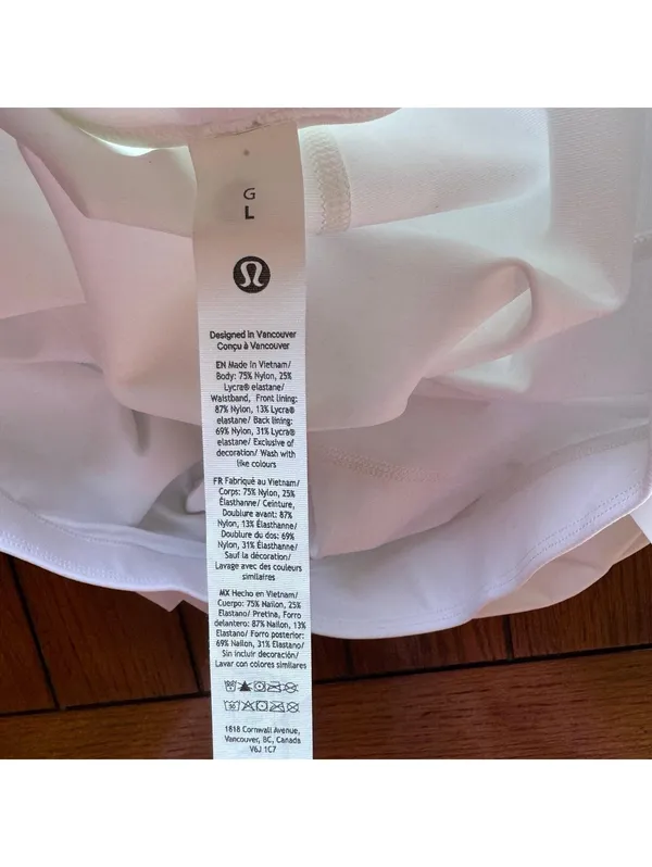 Lululemon Angled Pleat Tennis Skirt High Rise White Size Large (Size 10) NWT - Image 5