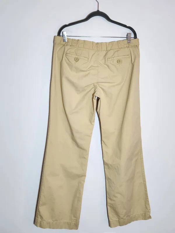 Old Navy Vintage Low Waist Pale Yellow Wide Leg Chino Pants Size 12 Flaw - Image 3