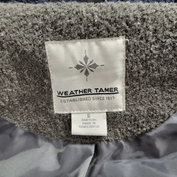 Weather Tamer Women's Coat Jacket S Blue Gray Colorblock Fleece Lined Button - Image 12