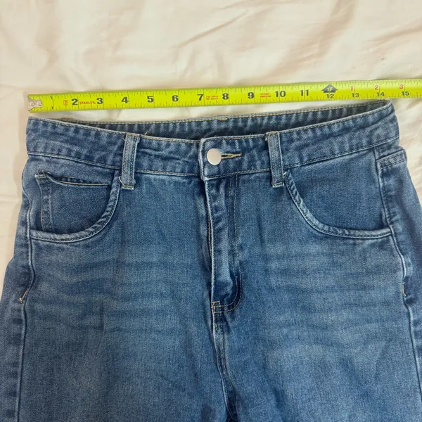 Dazy High Waisted Medium Blue Wide Leg Jeans - Image 6