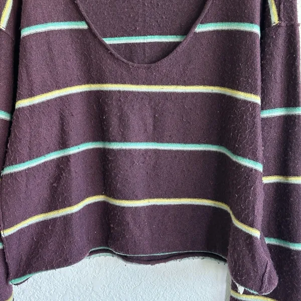 Free People Make You Mine Sweater Sz M Striped Crop 90’s Oversized - Image 6