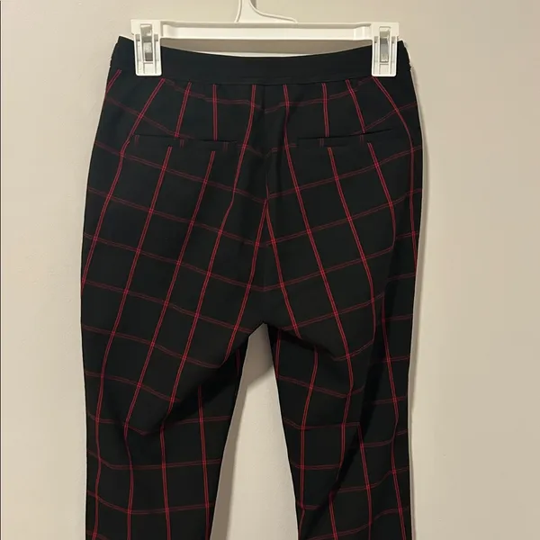 Zara Black Red Work Career Office Academia Dress Pants Plaid Size Small - Image 4