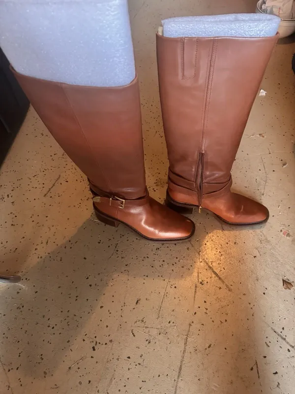 Vince Camuto Tan Riding Boots Leather Straps 10M - Image 7