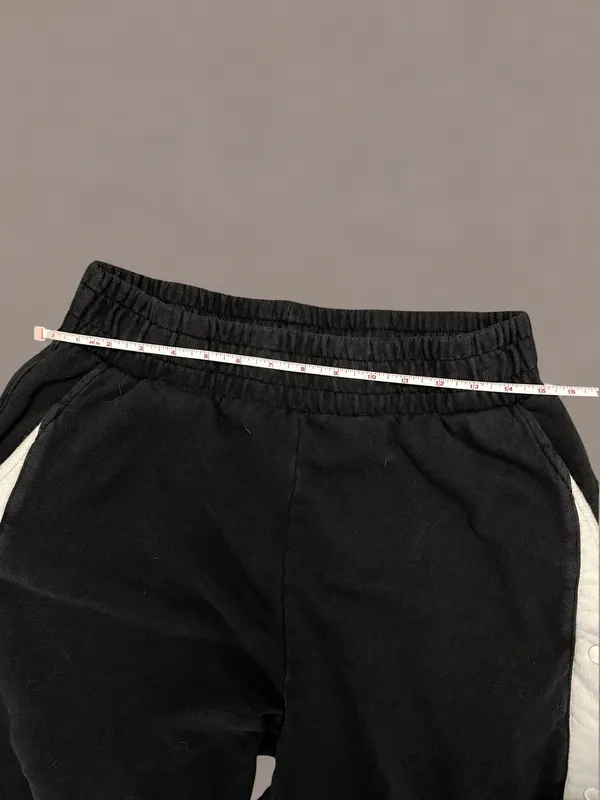 Forever 21 Black White Snap Side Wide Leg Track Pants Large - Image 4