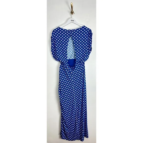 FREE PEOPLE Lakeside Mini Printed Dress in Bluebell Combo Hearts Size Large - Image 10