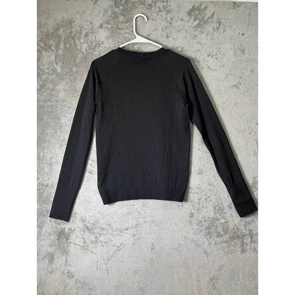 Lululemon Rest Less Pullover Black Textured Long Sleeve Running Workout Top 6 - Image 3