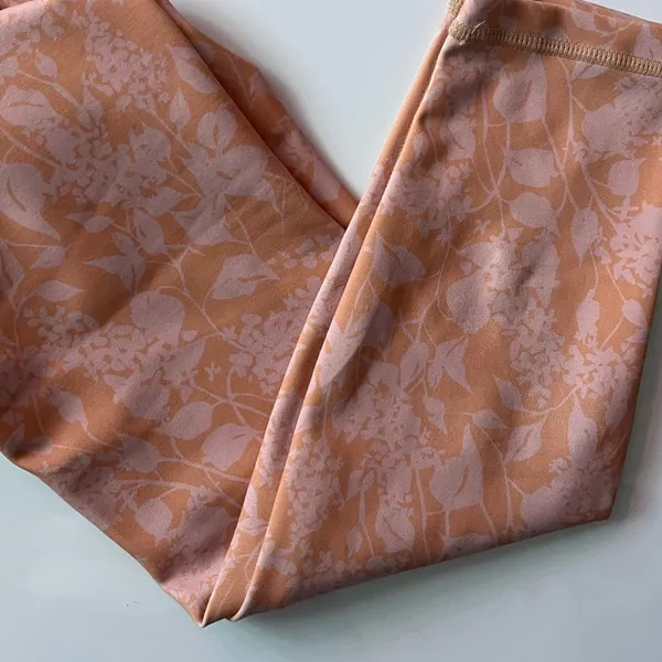 Wilo The Label • Floral Peach Orange Leggings - Image 2