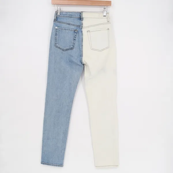 7 For All Mankind High Waist Josefina Two Tone Split Distressed Jeans Size 23 - Image 5
