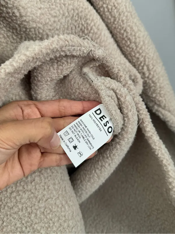 Deso Small Batch 1/2 Zip Fleece Pullover Beige Outdoor Fall Winter - Image 8
