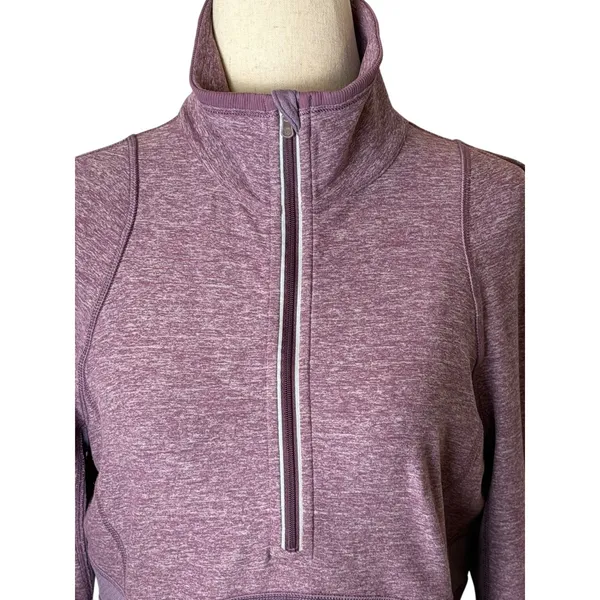 Lululemon Run Stay Warm Half Zip Women 8 Purple Heathered Pullover Athleisure‎ - Image 7