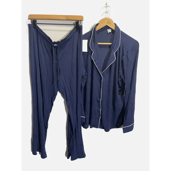 Nordstrom Pajama XL Navy Blue‎ Moonlight Eco Knit Long Sleeve Sleepwear Lounge - Image 2