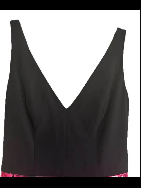 Betsy & Adam Dress Size 8 Black Floral Party Wedding Guest Formal Sleeveless NWT - Image 3