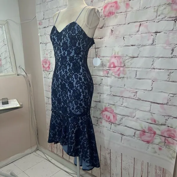 About Us Women's Angeline High Low Mermaid Ruffle Dress In Indigo Size XS NWT - Image 7