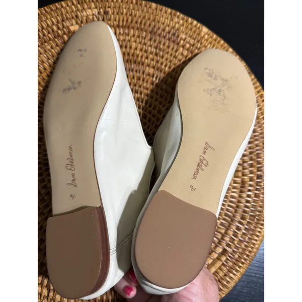 Sam Edelman Michaela Mary Jane Cream Leather Square Toe Ballet Flats Size 9.5 - Image 6