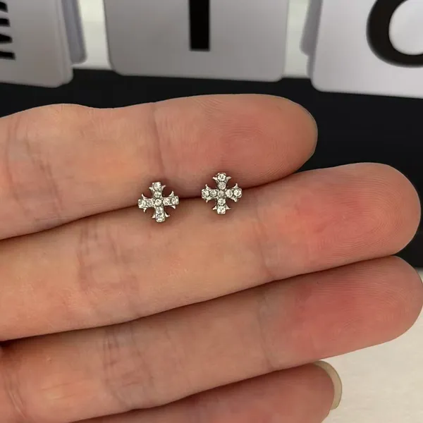 6mm CZ Cross Stud Earrings for Men Women Streetwear Punk Hip Hop Unisex Style - Image 6