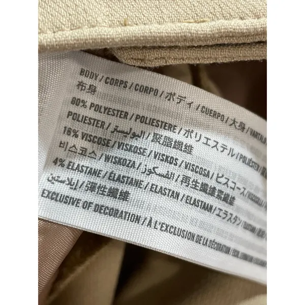 Abercrombie & Fitch Women's Beige Pleated High Rise Wide Leg Trousers Pants M - Image 6