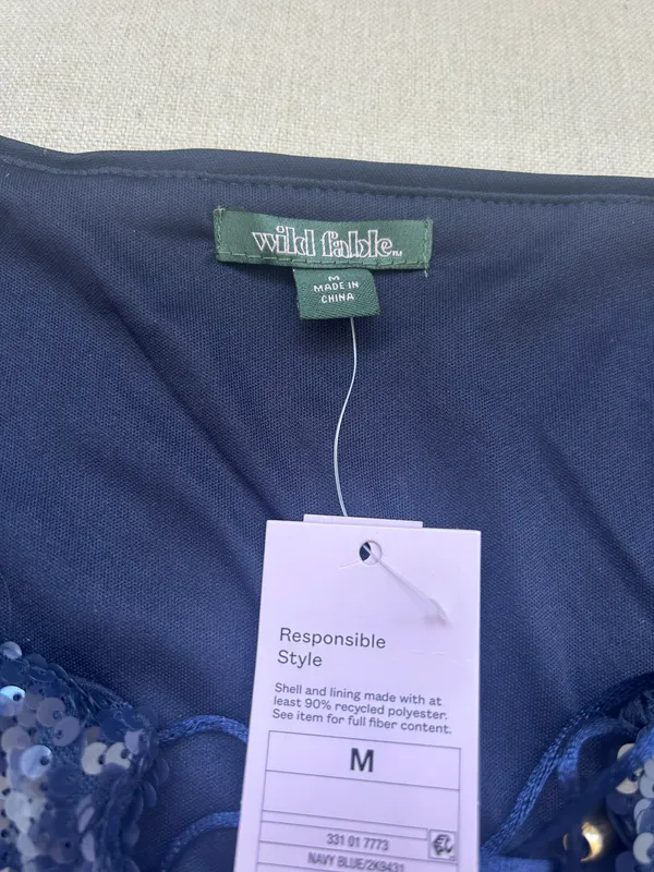 Blue Sequin Top Size M - Image 2