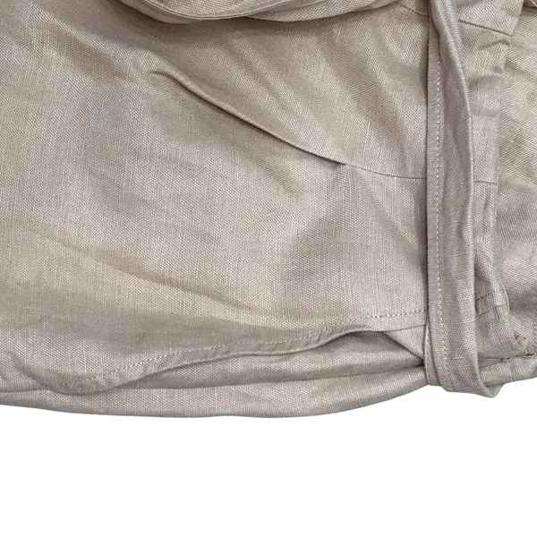 Aritzia Wilfred Brax Jumpsuit Beige Size 8 Linen Blend Wide Legs Wrap Front Tie Waist - Image 6