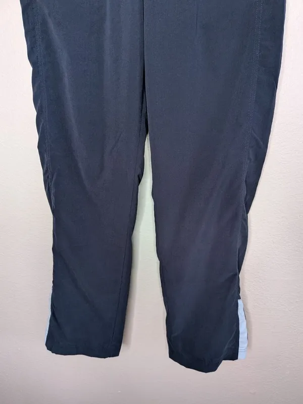 Nike Womens Navy Blue Windbreaker y2k retro Pants split seam Small track pant - Image 3