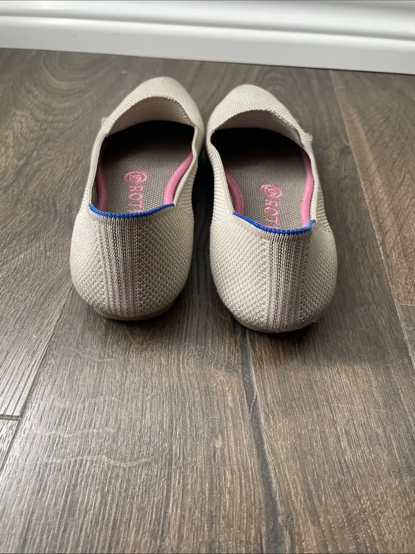 Rothy's Light Beige Ecru Slip-On Flat Loafers, Size 7, Flawed - Image 3