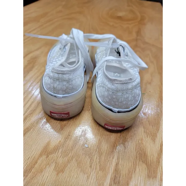 Vans Authentic Skate Athletic Shoes Women's 7.5 White Lace Up Modular Dots S10 - Image 3
