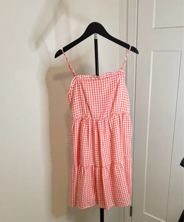Wild Fable Dress Mini Gingham Pink White XS - Image 5
