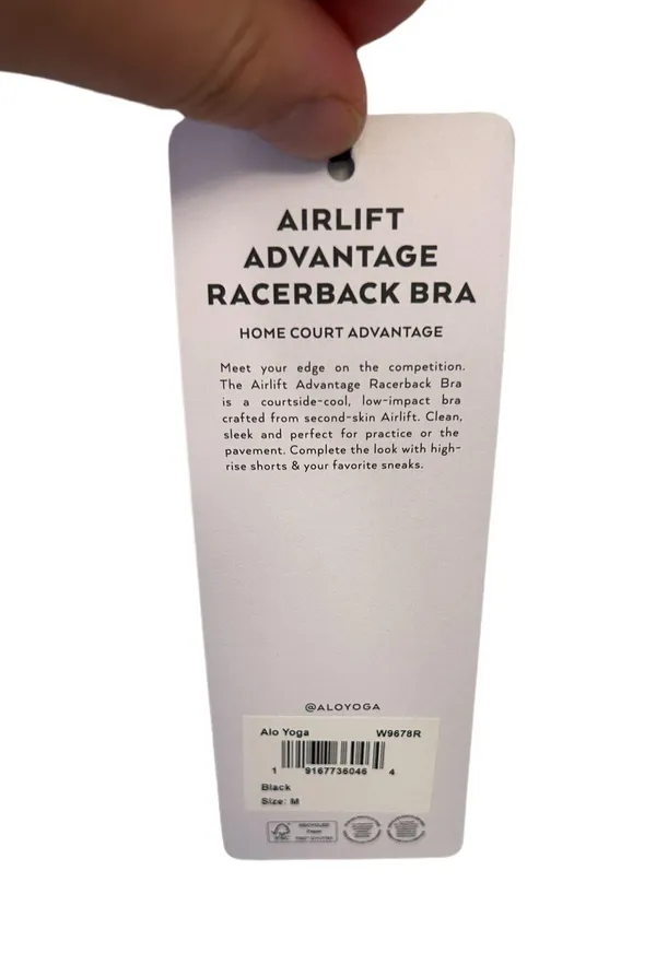 ALO AIRLIFT AIRLIFT ADVANTAGE RACERBACK BRA Black Size M NWT - Image 6