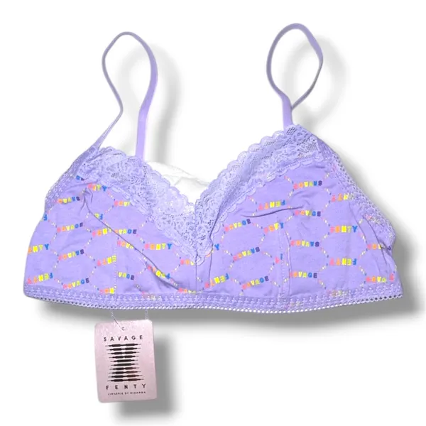 Savage X Fenty Cotton Essentials Lace-Trim Bralette Size S NWT - Image 3