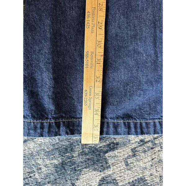 Y2K Sonoma Jean Dress Blue Denim Western Work School Sz. Small Button Down Retro - Image 4
