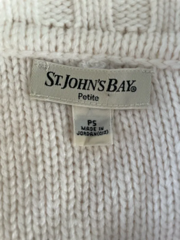 Women’s St John’s Bay Cream Zip Up Sweater Cardigan Size Small Petite - Image 5