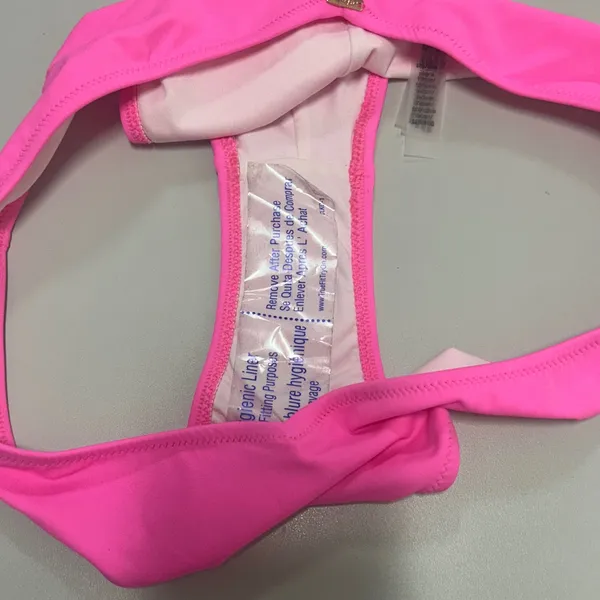 PINK Victoria's Secret Neon Pink V-Front High Leg Bikini Bottom Large NWT - Image 7