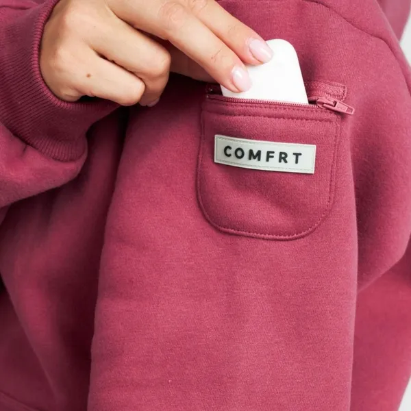 NWT COMFRT DND travel hoodie in BERRY. Size: XXL Size 2X - Image 6